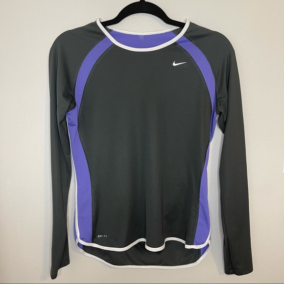 Nike Tops - Nike Dri Fit Black and Purple Long Sleeve Top